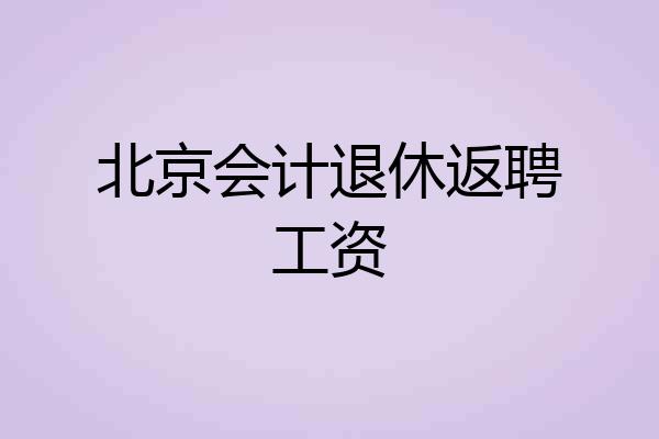 北京会计退休返聘工资