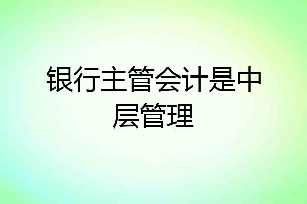 银行主管会计是中层管理