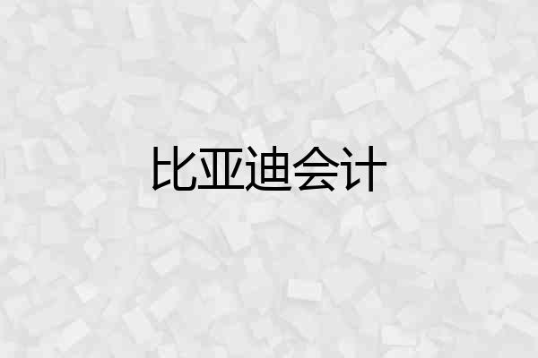 比亚迪会计