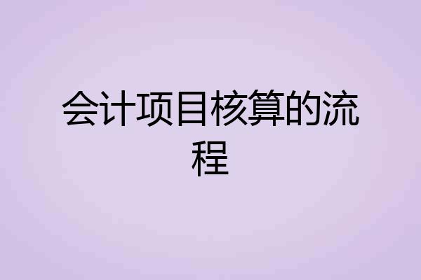 会计项目核算的流程