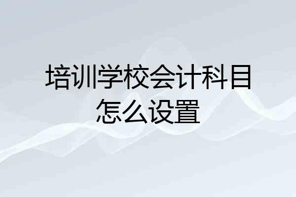 培训学校会计科目怎么设置