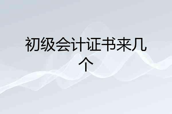 初级会计证书来几个