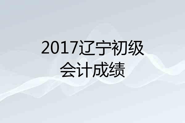 2017辽宁初级会计成绩
