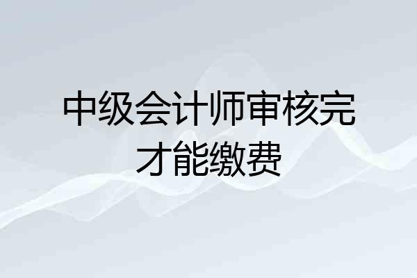 中级会计师审核完才能缴费