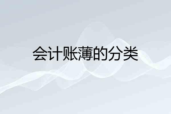 会计账薄的分类