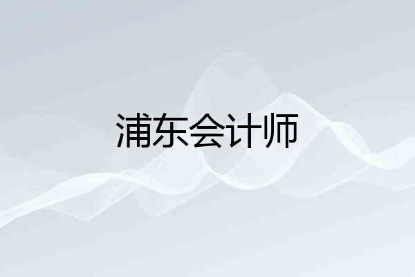 浦东会计师