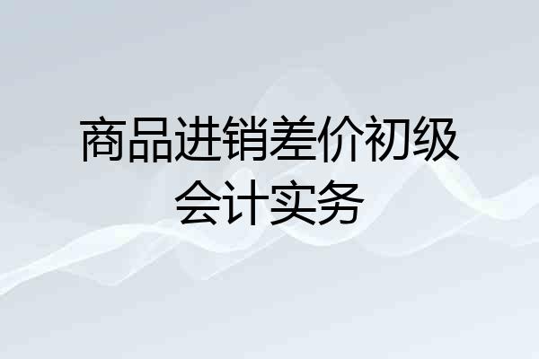 商品进销差价初级会计实务