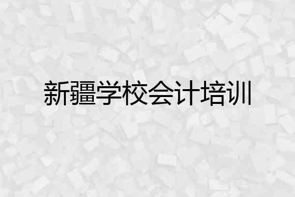 新疆学校会计培训