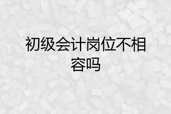 初级会计岗位不相容吗