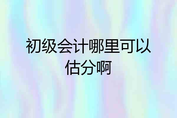 初级会计哪里可以估分啊