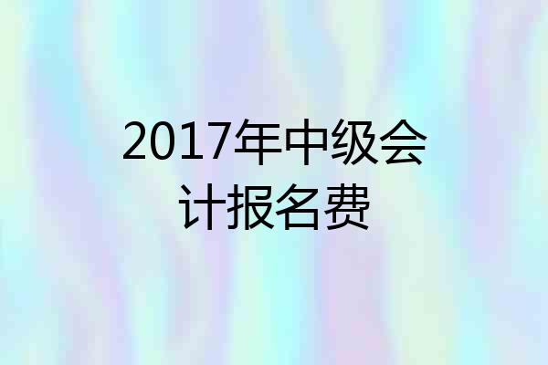 2017年中级会计报名费