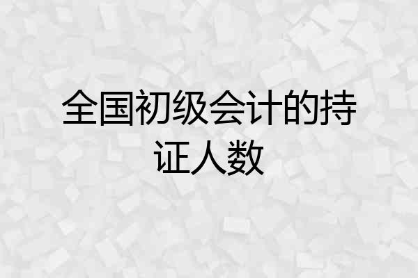 全国初级会计的持证人数