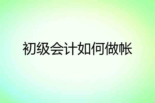 初级会计如何做帐
