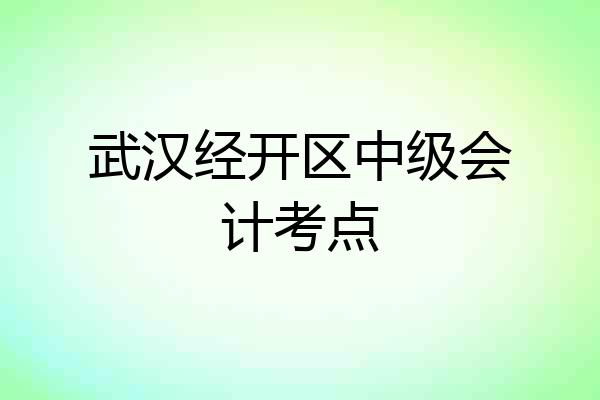 武汉经开区中级会计考点