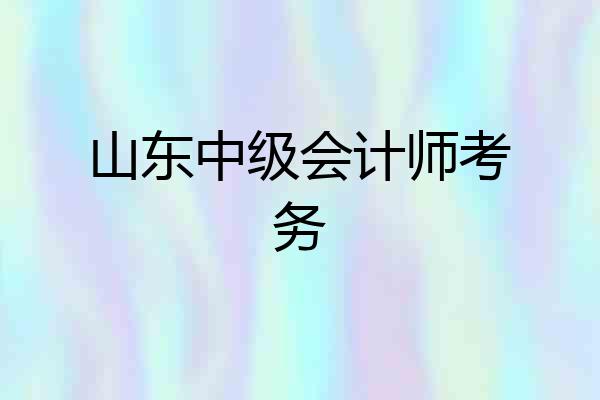 山东中级会计师考务