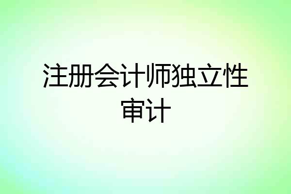 注册会计师独立性审计