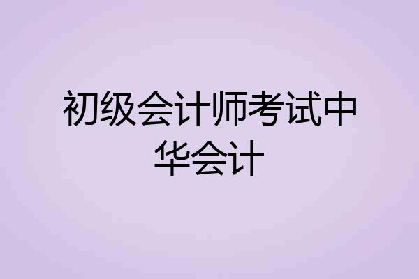 初级会计师考试中华会计