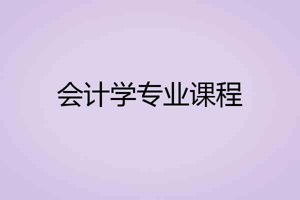 会计学专业课程