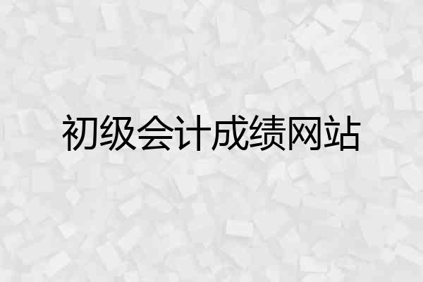 初级会计成绩网站