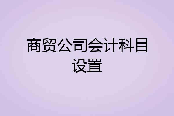 商贸公司会计科目设置