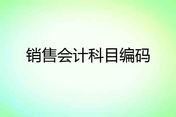 销售会计科目编码