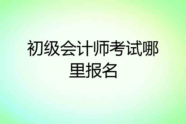 初级会计师考试哪里报名