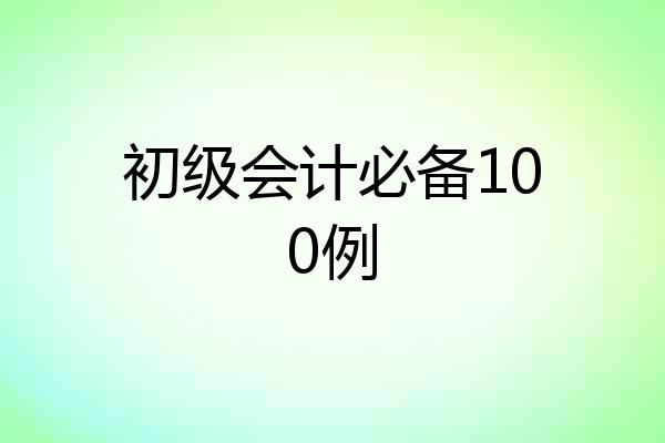 初级会计必备100例