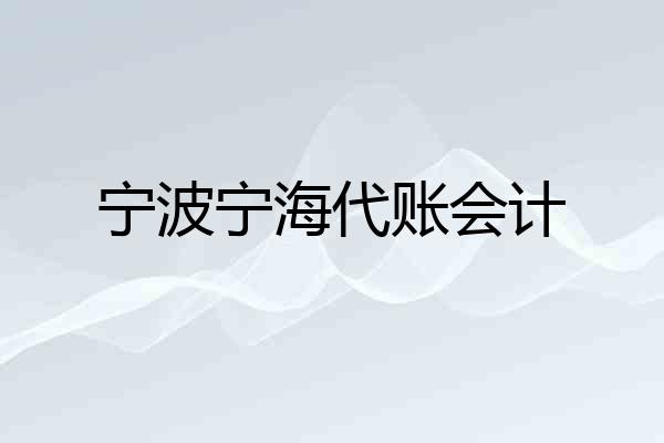 宁波宁海代账会计