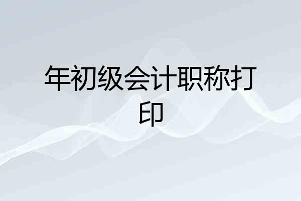 年初级会计职称打印