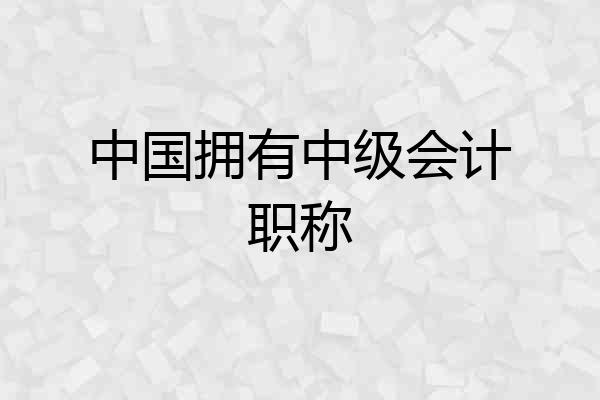 中国拥有中级会计职称