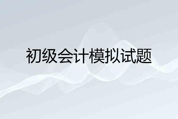 初级会计模拟试题