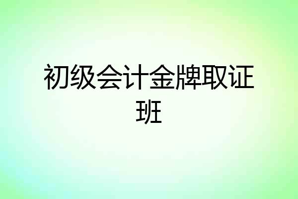 初级会计金牌取证班