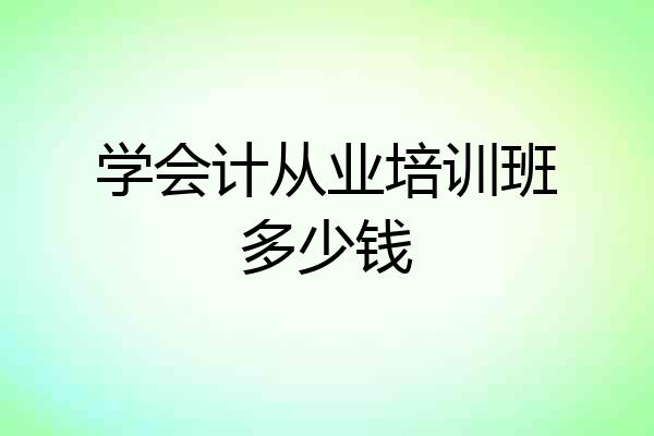 学会计从业培训班多少钱