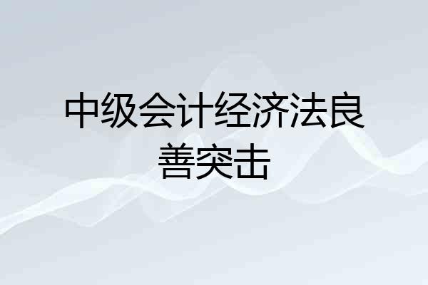 中级会计经济法良善突击
