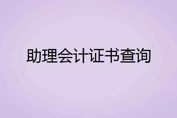 助理会计证书查询