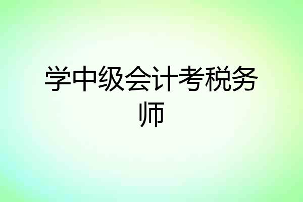 学中级会计考税务师