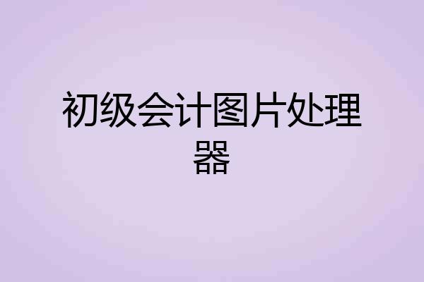 初级会计图片处理器