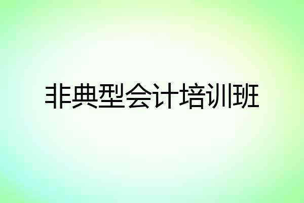 非典型会计培训班