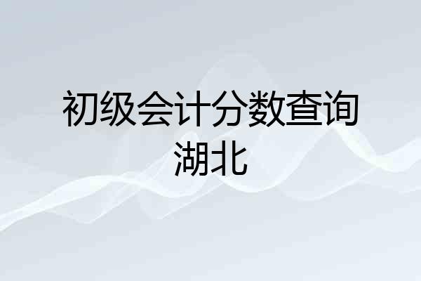 初级会计分数查询湖北
