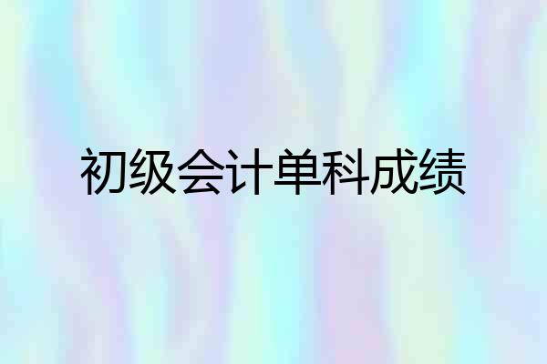 初级会计单科成绩