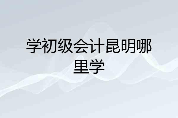 学初级会计昆明哪里学