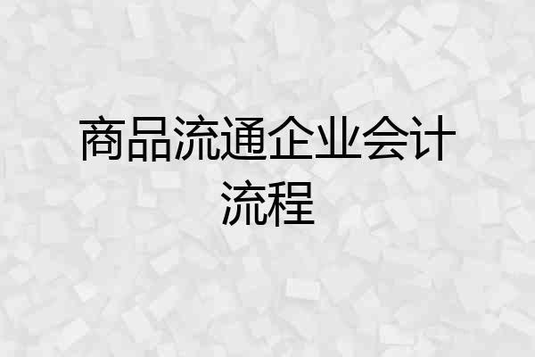 商品流通企业会计流程
