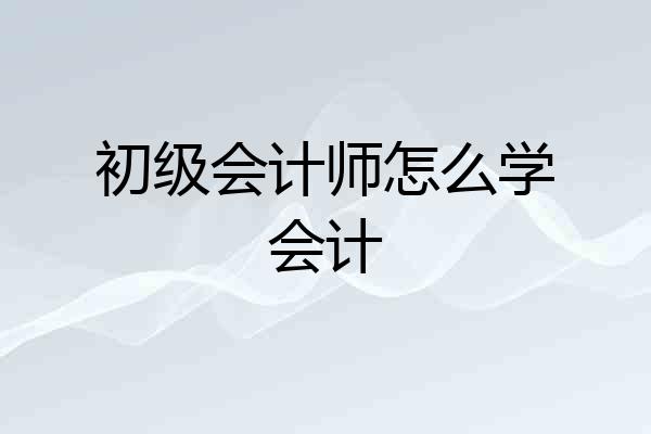 初级会计师怎么学会计