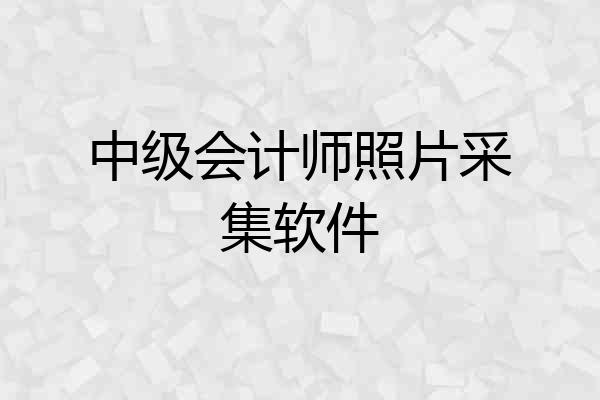 中级会计师照片采集软件