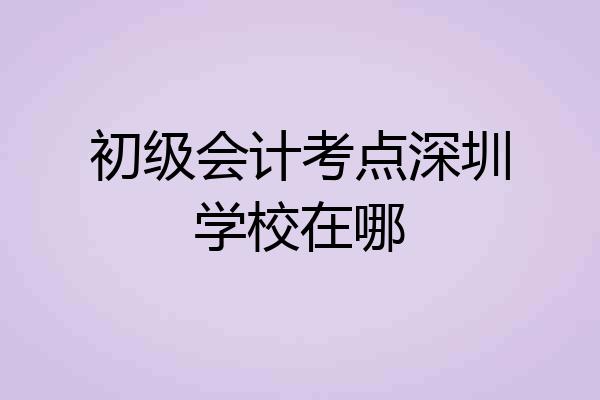 初级会计考点深圳学校在哪