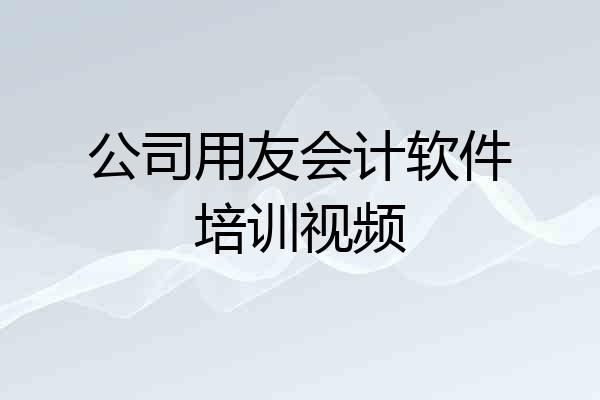 公司用友会计软件培训视频