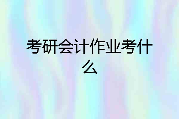 考研会计作业考什么