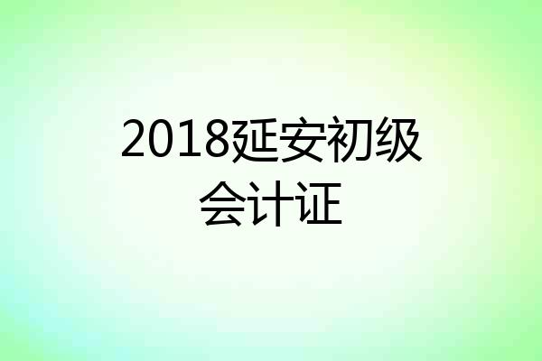 2018延安初级会计证