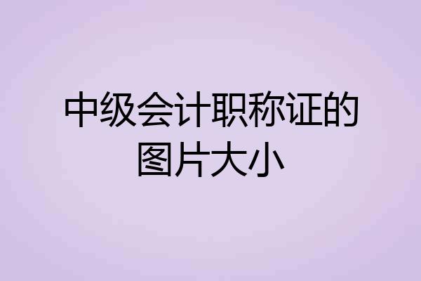 中级会计职称证的图片大小