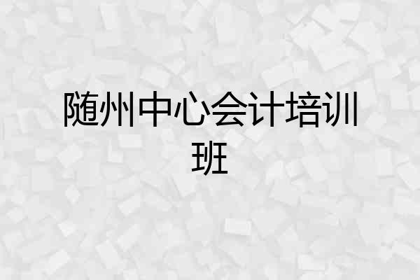 随州中心会计培训班